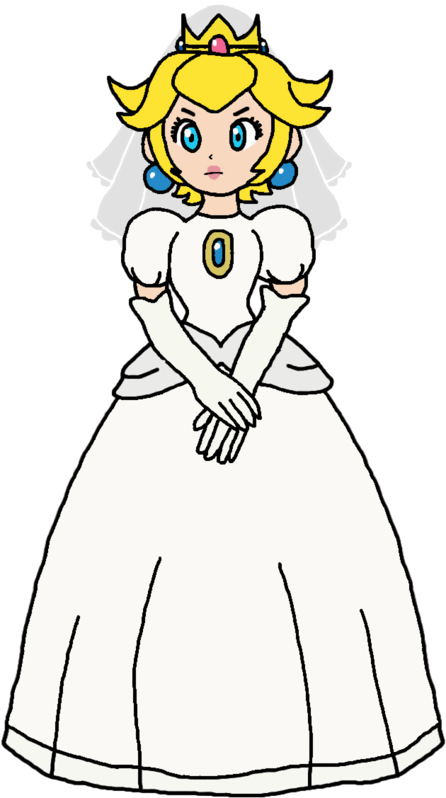 Wedding Dress By Katlime - Bowser X Peach Wedding - Free Transparent PNG Clipart Images Download. - Transparent PNG Free Download