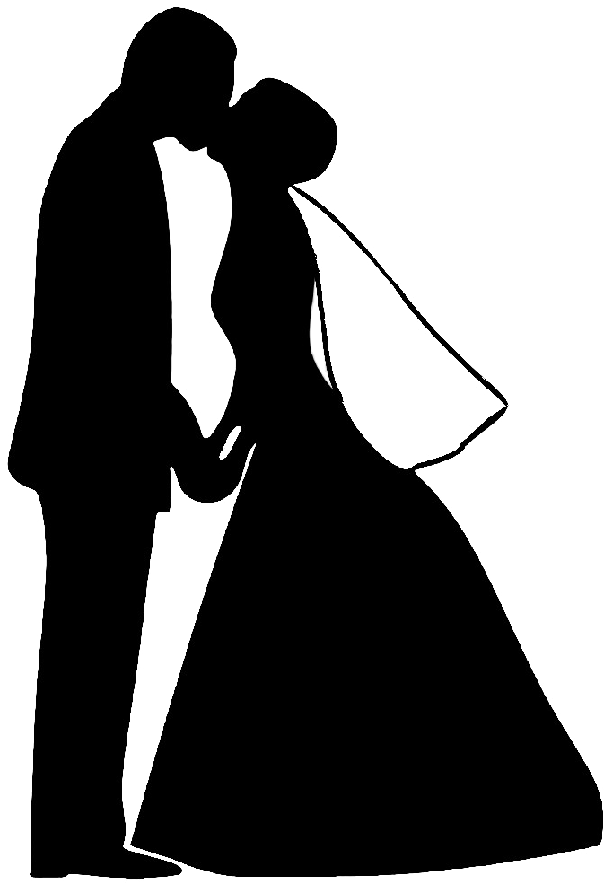 Wedding Love Couple Silhouettes Clip Art - Wedding Black And White Clipart - Free Transparent PNG Clipart Images Download. - Transparent PNG Free Download