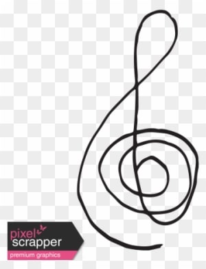 Art Class Music Doodle Treble Clef 4 Template Graphic - Wedding Words - Free Transparent PNG Clipart Images Download. - Transparent PNG Free Download