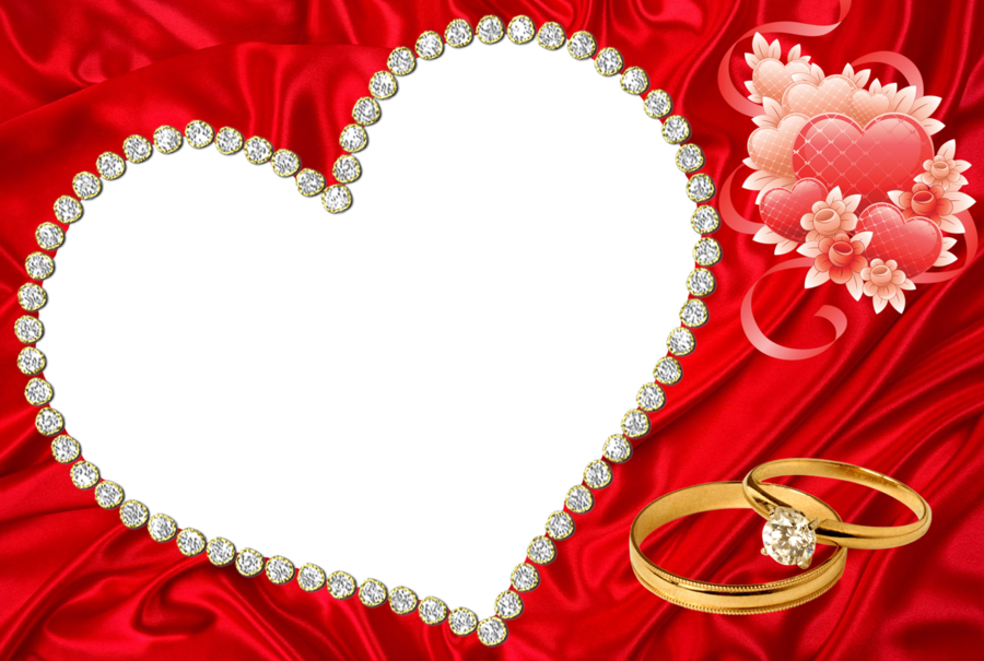 Valentine Frame Clipart Picture Frames Valentine's - Red Frame Wedding Background - Free Transparent PNG Clipart Images Download. - Transparent PNG Free Download