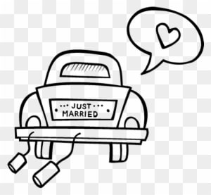 Just Married Wedding Coloring Pages - Free Transparent PNG Clipart Images Download. - Transparent PNG Free Download