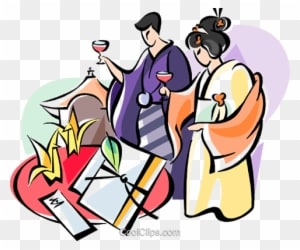Japanese Wedding Ceremony Royalty Vector Clip Art - Japanese Wedding Art Png - Free Transparent PNG Clipart Images Download. - Transparent PNG Free Download