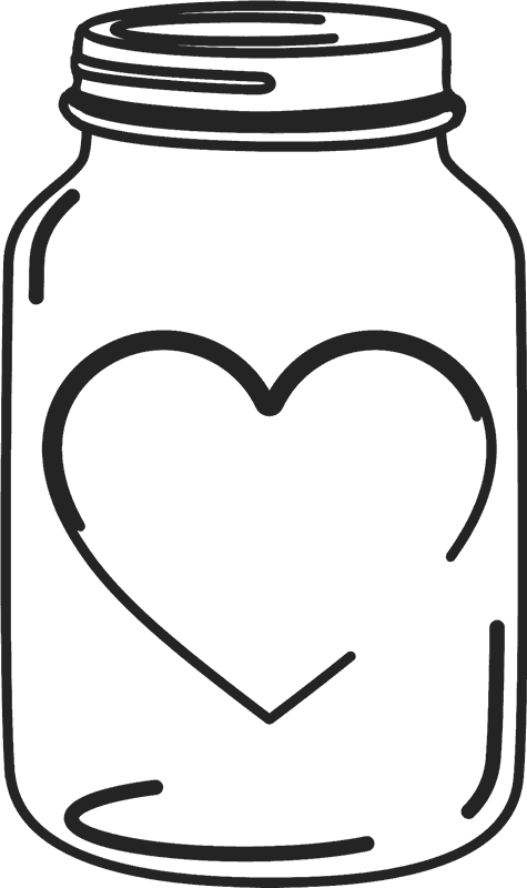 Mason Jar Rubber Stamp With Heart Mason Wedding - Clip Art Mason Jar - Free Transparent PNG Clipart Images Download. - Transparent PNG Free Download