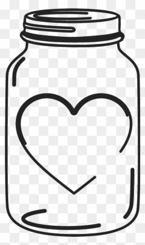 Mason Jar Rubber Stamp With Heart Mason Wedding - Clip Art Mason Jar - Free Transparent PNG Clipart Images Download. - Transparent PNG Free Download