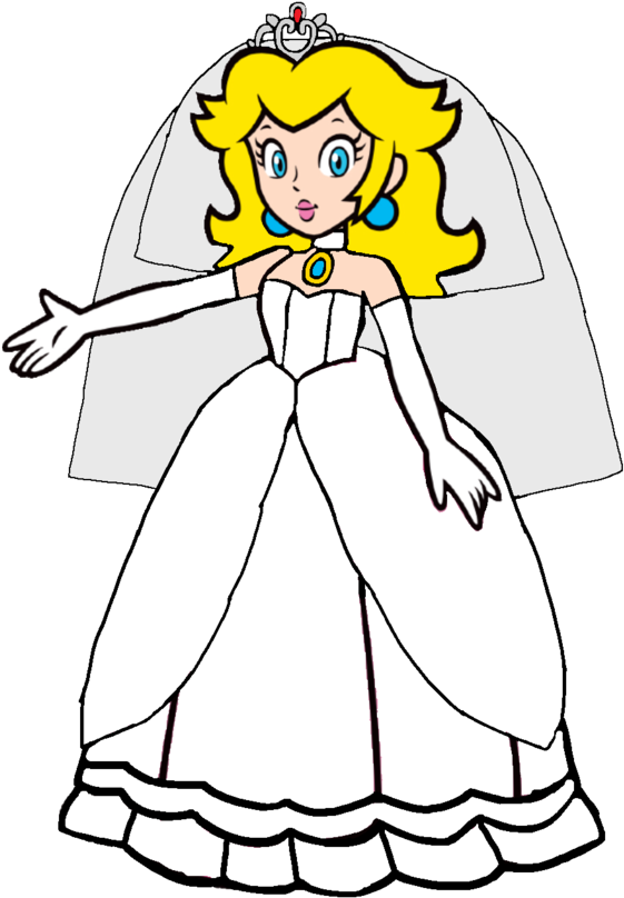 Princess Peach Wedding Dress 2d By Joshuat1306 - Super Mario Princess Peach - Free Transparent PNG Clipart Images Download. - Transparent PNG Free Download