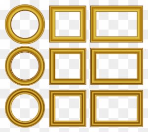 Set, Frame, Wedding, Design, Cartoon, Golden, Border - Frame Gold Free Vector - Free Transparent PNG Clipart Images Download. - Transparent PNG Free Download