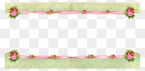 For A Wedding Project The Rose Ribbon Border Would - Retro Girly Rosa Rosen Und Polka-punkte Keramikfliese - Free Transparent PNG Clipart Images Download. - Transparent PNG Free Download