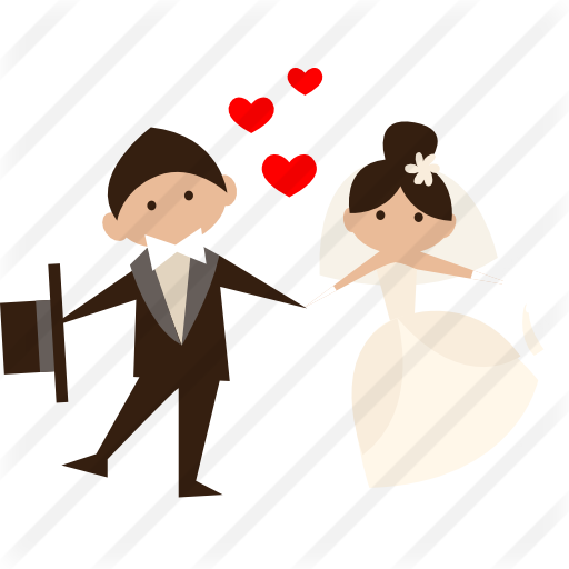 Wedding Couple - Cartoon Bride And Groom - Free Transparent PNG Clipart Images Download. - Transparent PNG Free Download