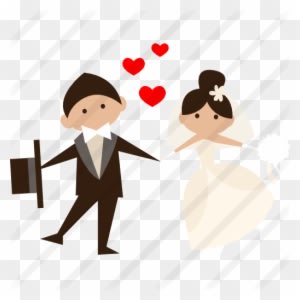 Wedding Couple - Cartoon Bride And Groom - Free Transparent PNG Clipart Images Download. - Transparent PNG Free Download