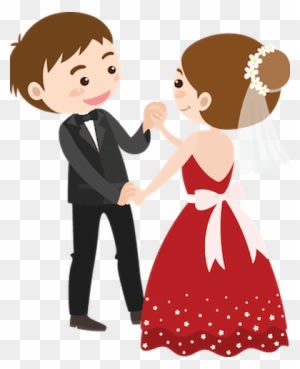 Save The Date Wedding - White Background Cartoon Couples - Free Transparent PNG Clipart Images Download. - Transparent PNG Free Download