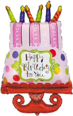 Happy Birthday Cake With Candles Foil Balloon - Amscan Happy Birthday Sweet Stuff Table Cover - Free Transparent PNG Clipart Images Download. - Transparent PNG Free Download