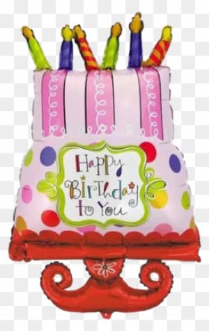 Happy Birthday Cake With Candles Foil Balloon - Amscan Happy Birthday Sweet Stuff Table Cover - Free Transparent PNG Clipart Images Download. - Transparent PNG Free Download