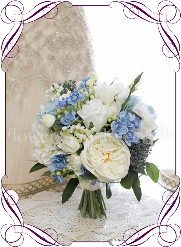 Silk Artificial Bridal Posy Bouquet With Light Blue, - Flower Bouquet - Free Transparent PNG Clipart Images Download. - Transparent PNG Free Download