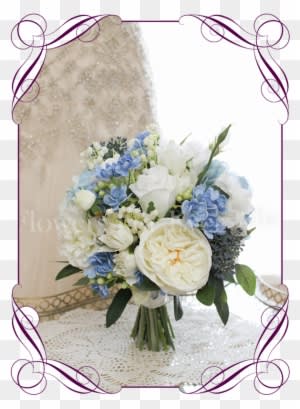 Silk Artificial Bridal Posy Bouquet With Light Blue, - Flower Bouquet - Free Transparent PNG Clipart Images Download. - Transparent PNG Free Download