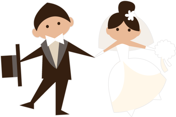 Animated Brides Grooms Wedding Party Stickers Messages - Cartoon Bride And Groom - Free Transparent PNG Clipart Images Download. - Transparent PNG Free Download