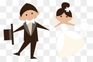 Animated Brides Grooms Wedding Party Stickers Messages - Cartoon Bride And Groom - Free Transparent PNG Clipart Images Download. - Transparent PNG Free Download