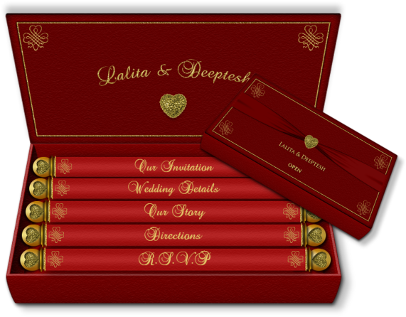 Box Email Wedding Card With Mini Scroll Inserts Templates - Green - Free Transparent PNG Clipart Images Download. - Transparent PNG Free Download