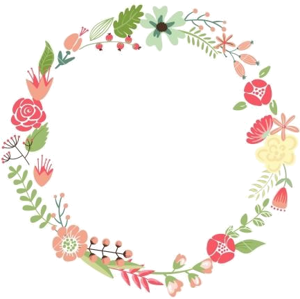 Cute Retro Flowers Arranged Un A Shape Of The Wreath - Vector De Flores Vintage Png - Free Transparent PNG Clipart Images Download. - Transparent PNG Free Download