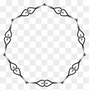 Free Clipart Of A Round Black And White Wedding Border - Circle Heart Border Png - Free Transparent PNG Clipart Images Download. - Transparent PNG Free Download