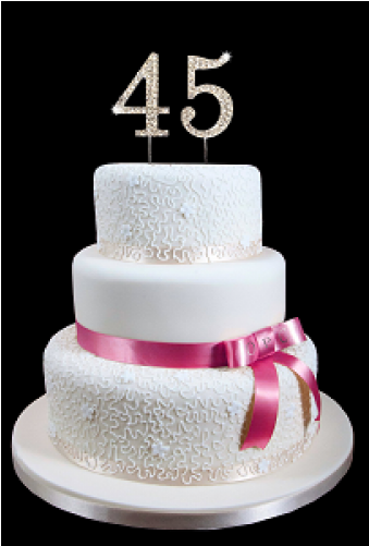 45th Birthday Wedding Anniversary Number Cake Topper - Happy 7th Anniversary Cake - Free Transparent PNG Clipart Images Download. - Transparent PNG Free Download