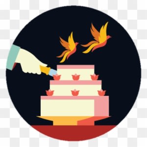 The Two Model Phoenixes Flutter As The Wedding Cake - Emblem - Free Transparent PNG Clipart Images Download. - Transparent PNG Free Download