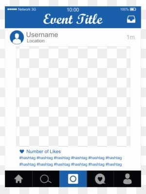 Editable Blue Instagram Photo Prop Frame, Blue Photo - Instagram Frame - Free Transparent PNG Clipart Images Download. - Transparent PNG Free Download