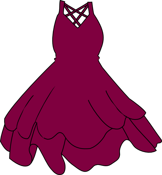 Maroon Wedding Dress Clip Art At Clker - Black Dress Clip Art - Free Transparent PNG Clipart Images Download. - Transparent PNG Free Download