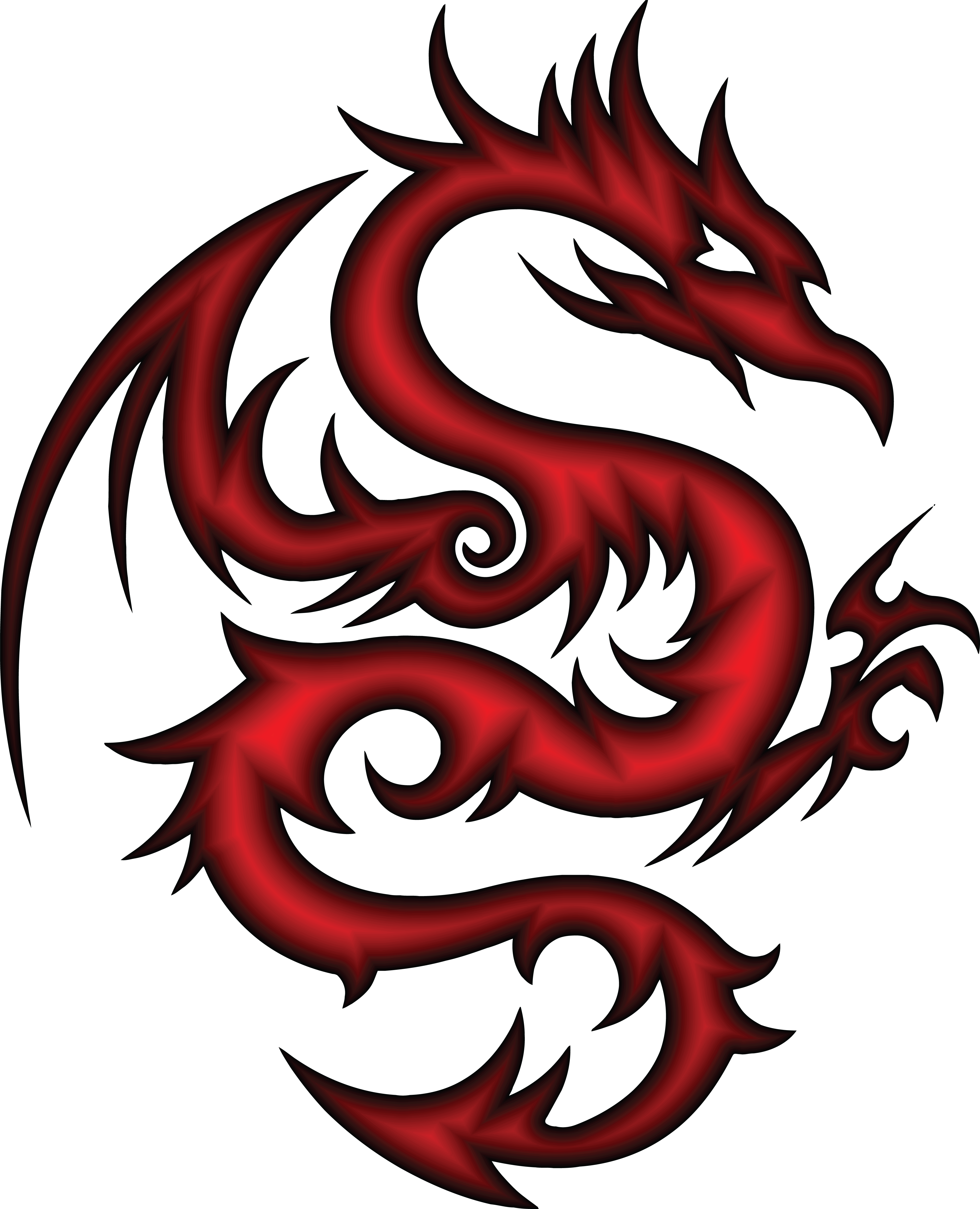 Red Dragon Clipart Free - Tattoo Tribal Dragon Red - Free Transparent PNG Clipart Images Download. - Transparent PNG Free Download