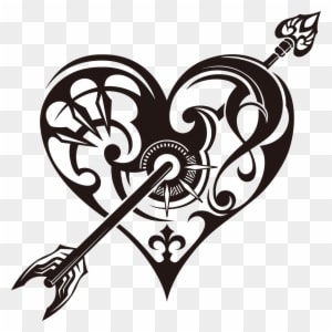 Tribal Heart With Arrow Clipart - Heart Tribal Tattoos Designs - Free Transparent PNG Clipart Images Download. - Tattoo Transparent PNG Free Download