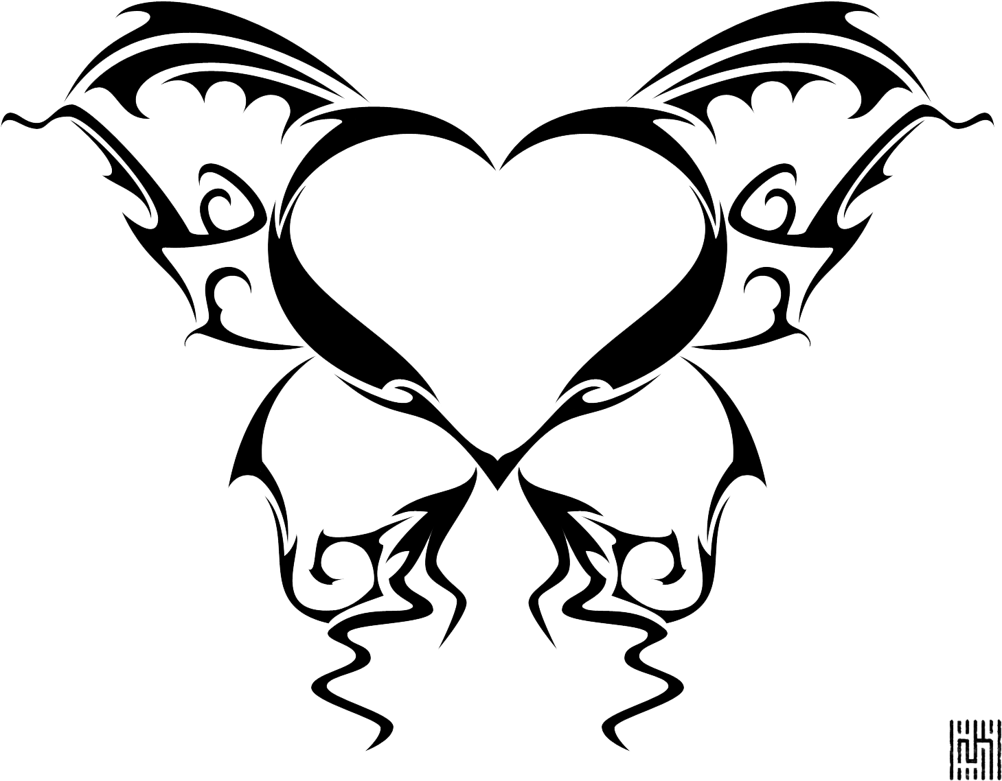 Heart - Butterfly Heart Tattoo - Free Transparent PNG Clipart Images Download. - Transparent PNG Free Download