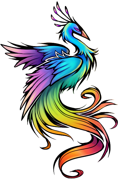 Bird Tattoo For Girls - Colourful Phoenix Tattoo - Free Transparent PNG Clipart Images Download. - Transparent PNG Free Download
