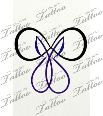 Custom Tattoo Infinity Design Hand Drawn Art By Veggiemusetattoos, - Two Roses Intertwined Tattoo - Free Transparent PNG Clipart Images Download. - Transparent PNG Free Download