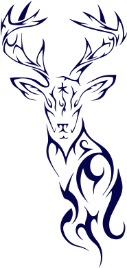 Tribal Deer Head Silhouette Vinyl Decal Sticker, Premium - Tribal Deer Tattoo Design - Free Transparent PNG Clipart Images Download. - Transparent PNG Free Download