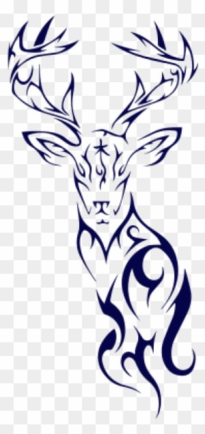Tribal Deer Head Silhouette Vinyl Decal Sticker, Premium - Tribal Deer Tattoo Design - Free Transparent PNG Clipart Images Download. - Tattoo Transparent PNG Free Download