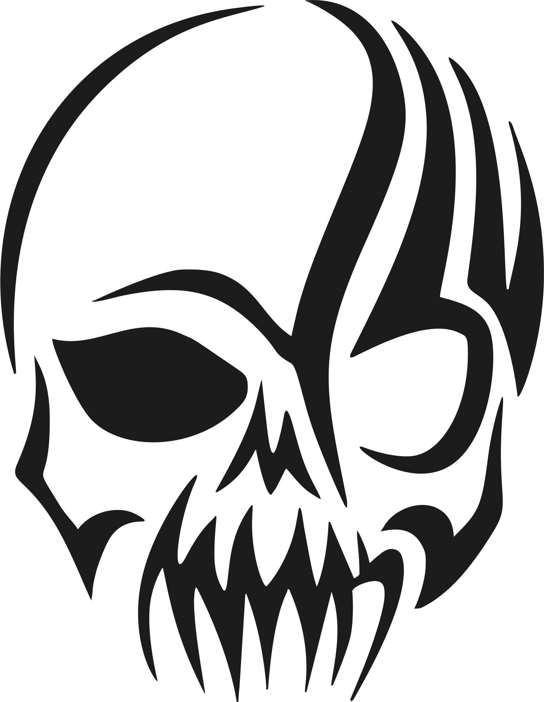 Tribal Skull Silhouette By @gdj, Tribal Skull Silhouette - Skull Tattoo Tribal - Free Transparent PNG Clipart Images Download. - Transparent PNG Free Download
