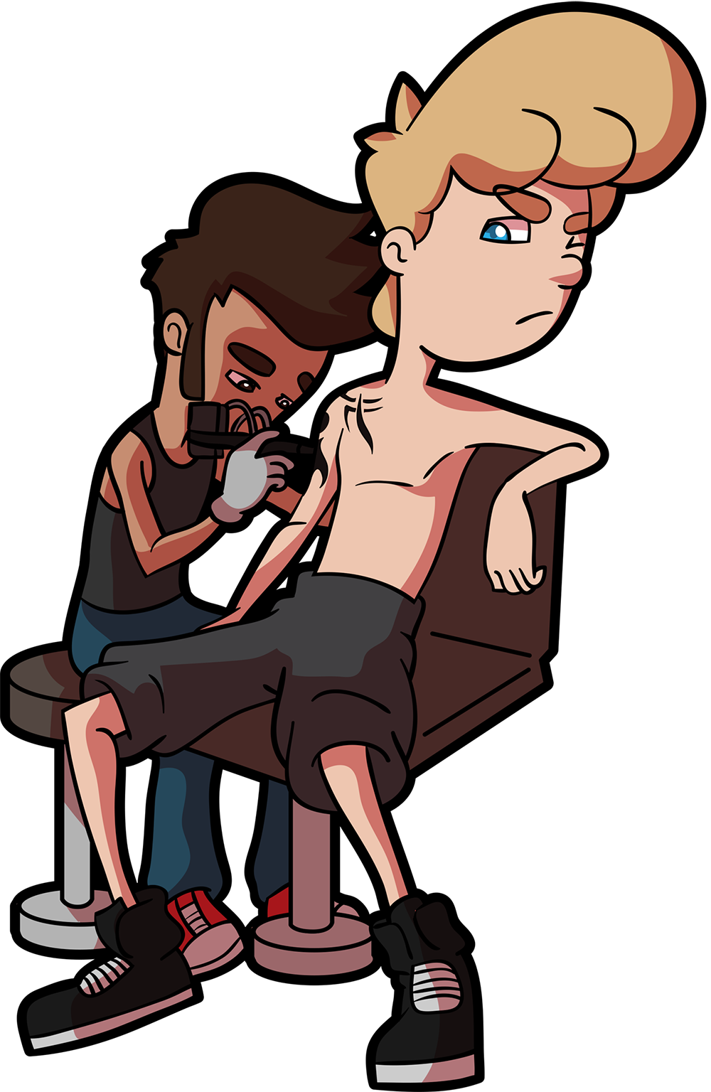 Original Tattoo Ideas For Men - Getting A Tattoo Cartoon - Free Transparent PNG Clipart Images Download. - Transparent PNG Free Download