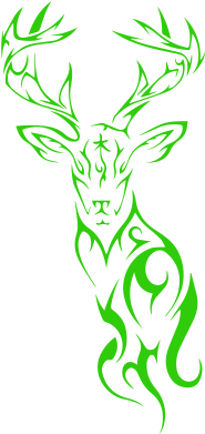 Tribal Deer Head Silhouette Vinyl Decal Sticker, Premium - Tribal Deer Tattoo Design - Free Transparent PNG Clipart Images Download. - Transparent PNG Free Download