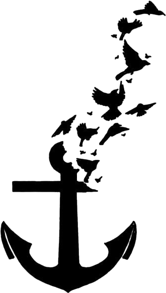 Birds With Dad Banner Heart Tattoo Design Photo - Tattoo Ancora Com Passaros - Free Transparent PNG Clipart Images Download. - Transparent PNG Free Download