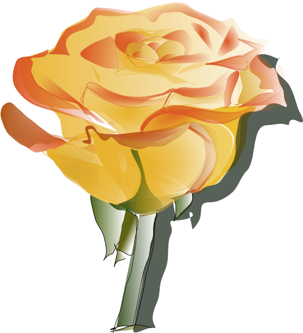 Orange Flower Clipart Animated Flower - Yellow Rose Tattoo Designs - Free Transparent PNG Clipart Images Download. - Transparent PNG Free Download