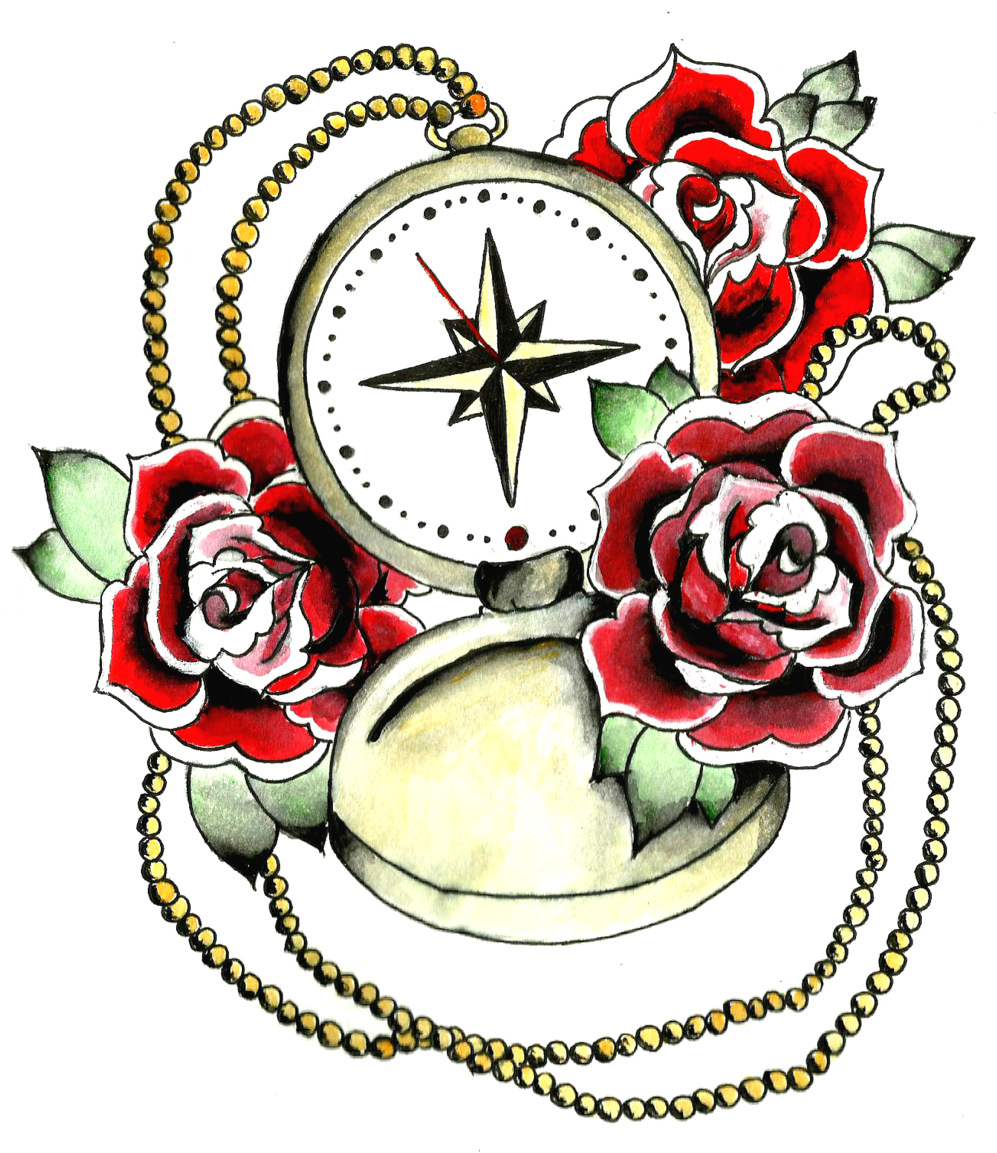 Compass Roses Tattoo Design - Free Transparent PNG Clipart Images Download. - Transparent PNG Free Download