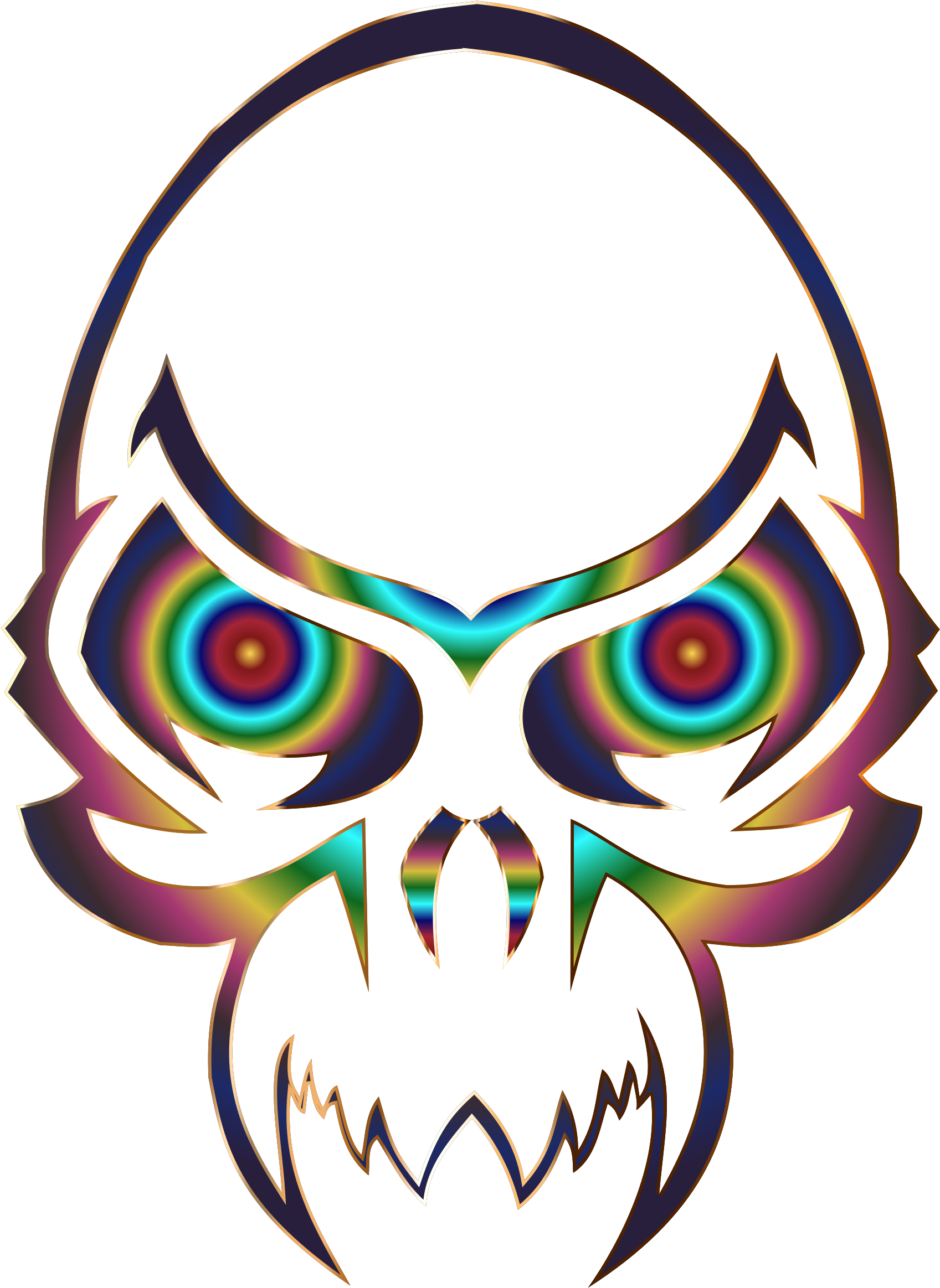 Skull Clipart Colorful - Simple Skull Tattoo Tribal - Free Transparent PNG Clipart Images Download. - Transparent PNG Free Download