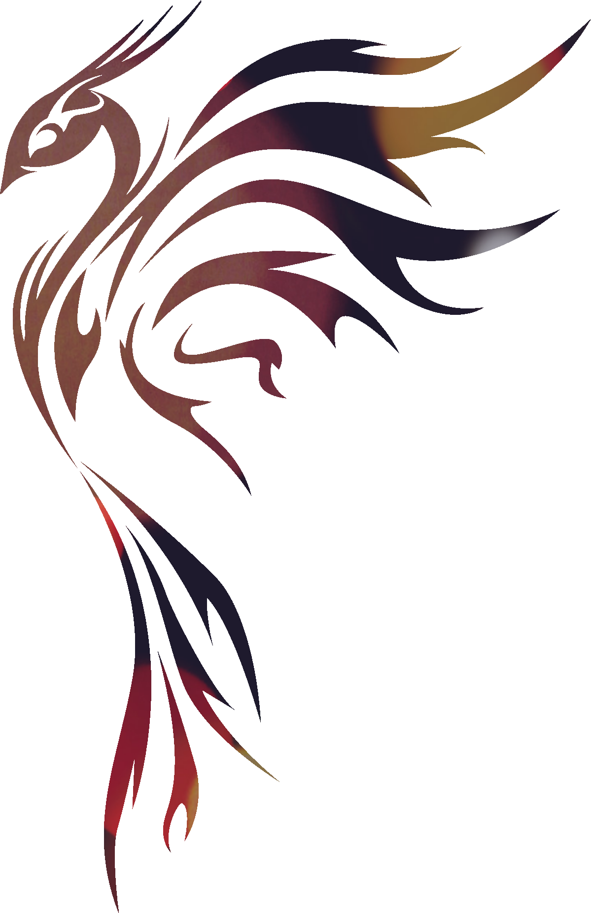 Tribal Bird Gradient Colours - Small Phoenix Bird Tattoo On Girl - Free Transparent PNG Clipart Images Download. - Transparent PNG Free Download