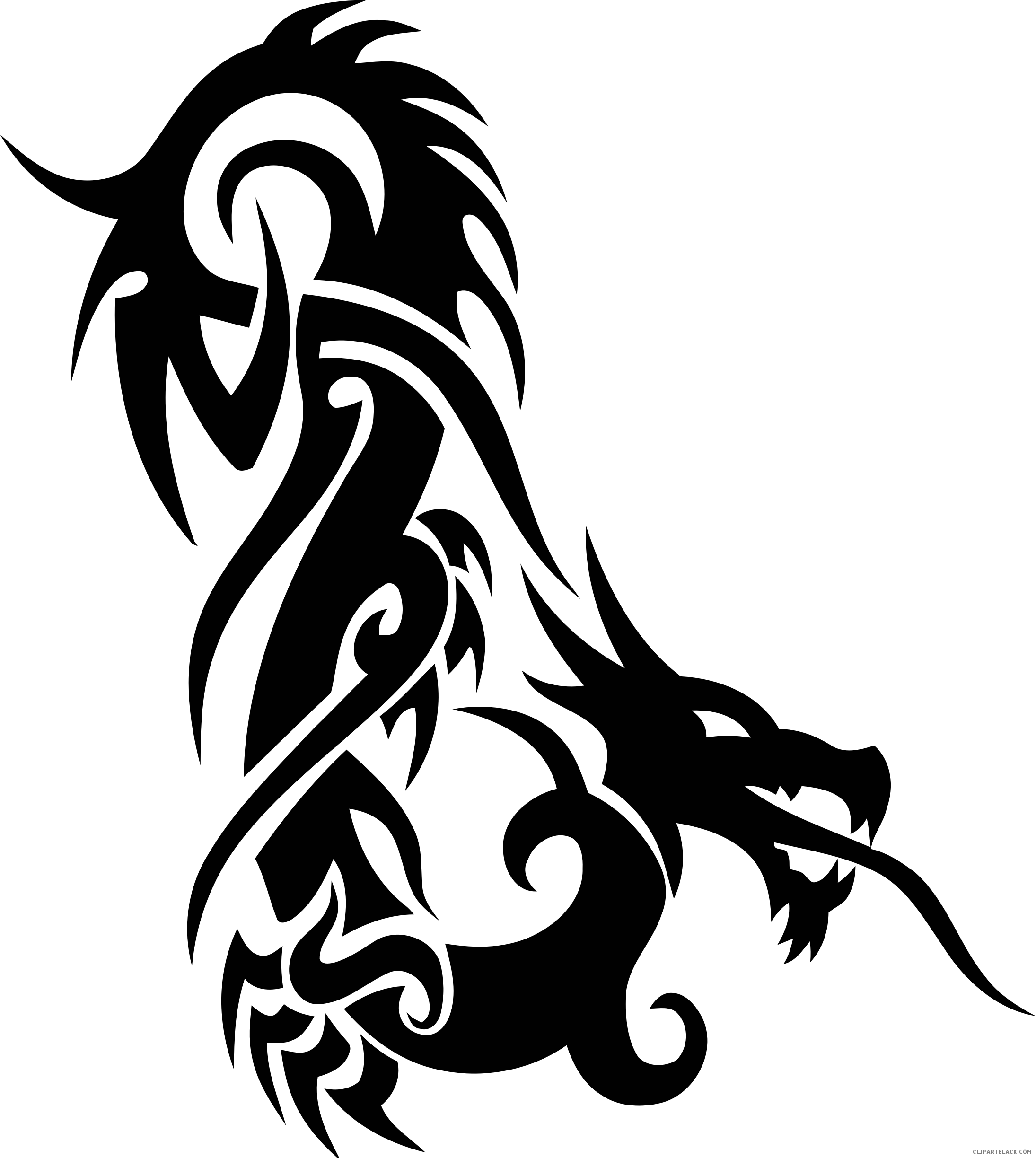Dragon 39 - Tribal Tattoo - Free Transparent PNG Clipart Images Download. - Transparent PNG Free Download