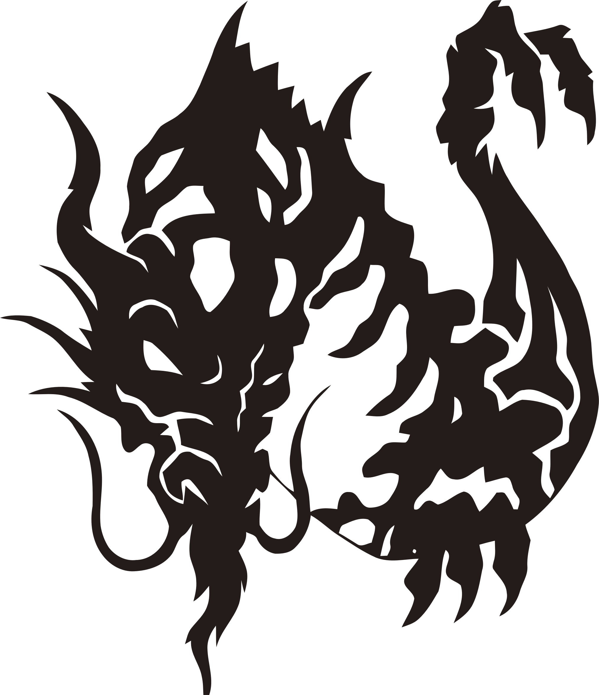 Clipart Tribal Dragon - Mini Dragon Tattoo - Free Transparent PNG Clipart Images Download. - Transparent PNG Free Download