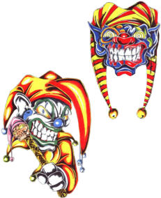 Full Back Skull Joker N Chess Tattoo Design - Tattoo Clown Png - Free Transparent PNG Clipart Images Download. - Transparent PNG Free Download