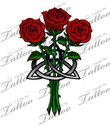 Marketplace Tattoo Roses And Celtic Knot - Celtic Cross Tattoos With Flowers - Free Transparent PNG Clipart Images Download. - Transparent PNG Free Download