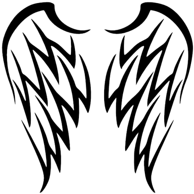 Wing Tattoo Simple - Angel Wings Tattoo Tribal - Free Transparent PNG Clipart Images Download. - Transparent PNG Free Download