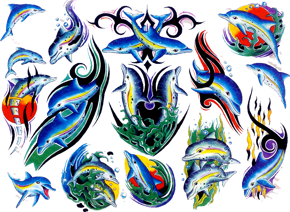 Seahorse Drawing Colorful - Dolphin Tattoo Old School - Free Transparent PNG Clipart Images Download. - Transparent PNG Free Download