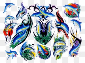 Seahorse Drawing Colorful - Dolphin Tattoo Old School - Free Transparent PNG Clipart Images Download. - Transparent PNG Free Download