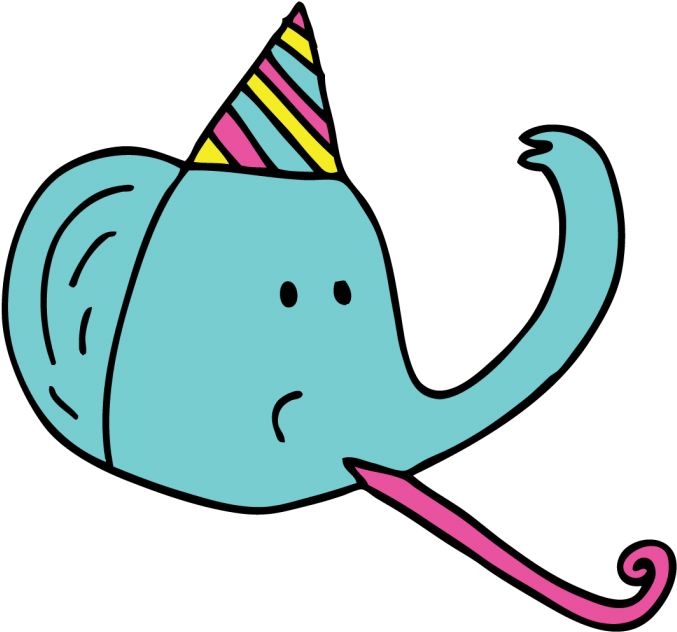 Elephant Images For Kids - Birthday - Designer Temporary Tattoos - Free Transparent PNG Clipart Images Download. - Transparent PNG Free Download